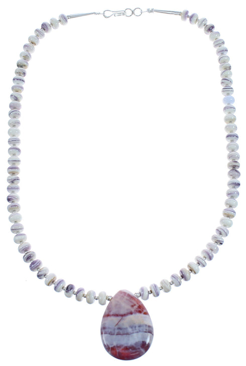 Sterling Silver Fancy Shell And Agate Bead Necklace BX120657